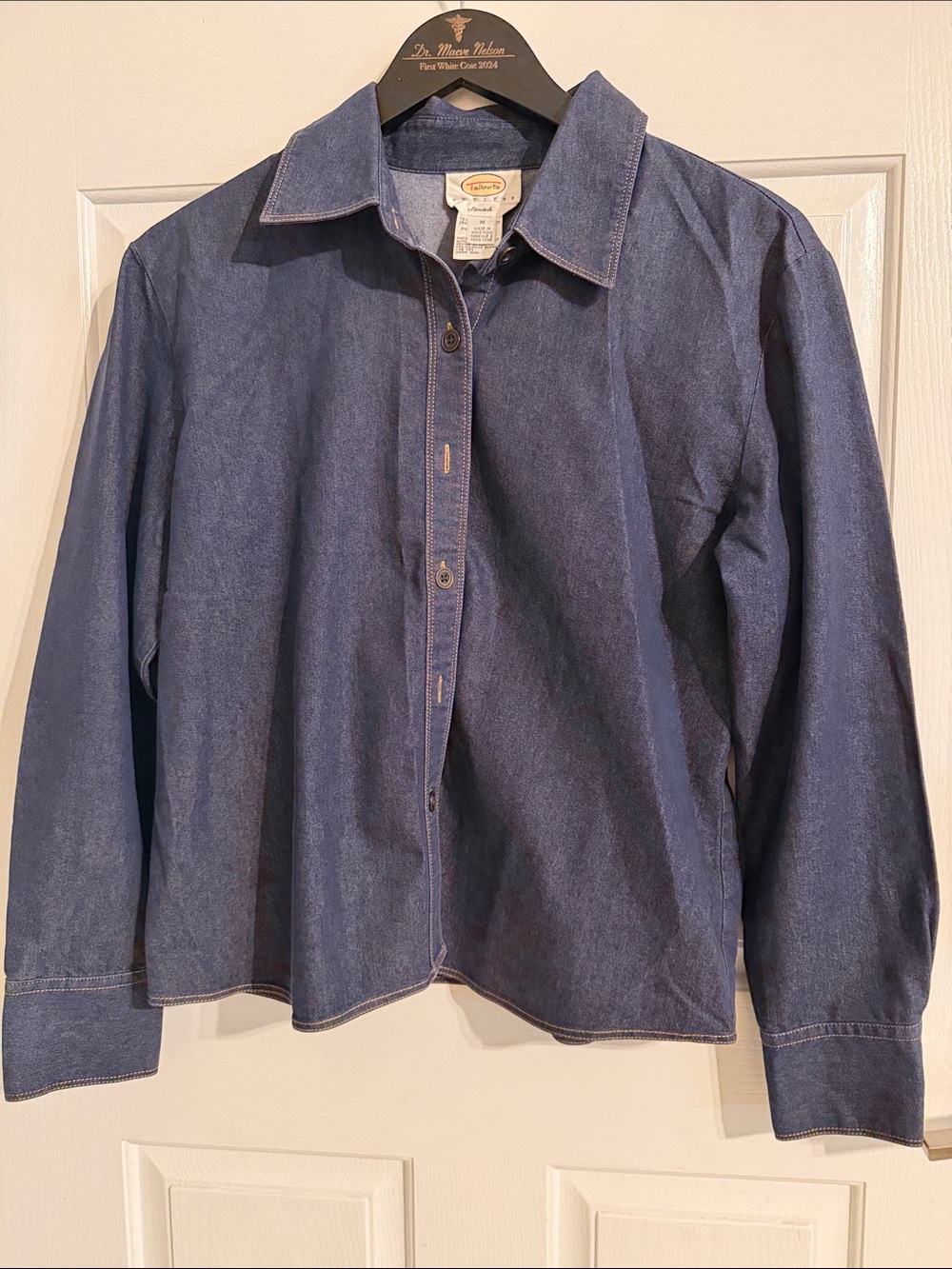 Talbots Dark Blue Button-Down Denim Shirt